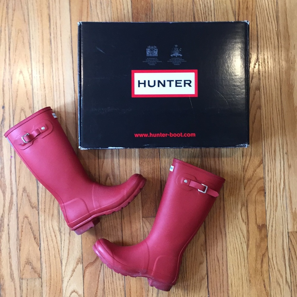 Hunter Kids Red Rain Boots